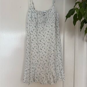Abound White and Green Floral Mini Dress